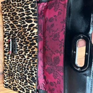 Betsy Johnson Calf Hair Leopard Print Clutch